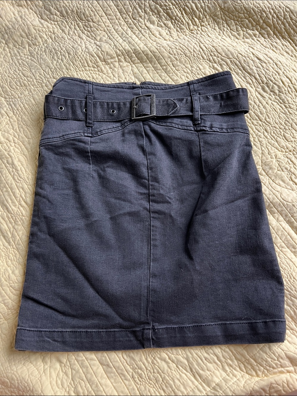 Free People Belted Denim Mini Skirt